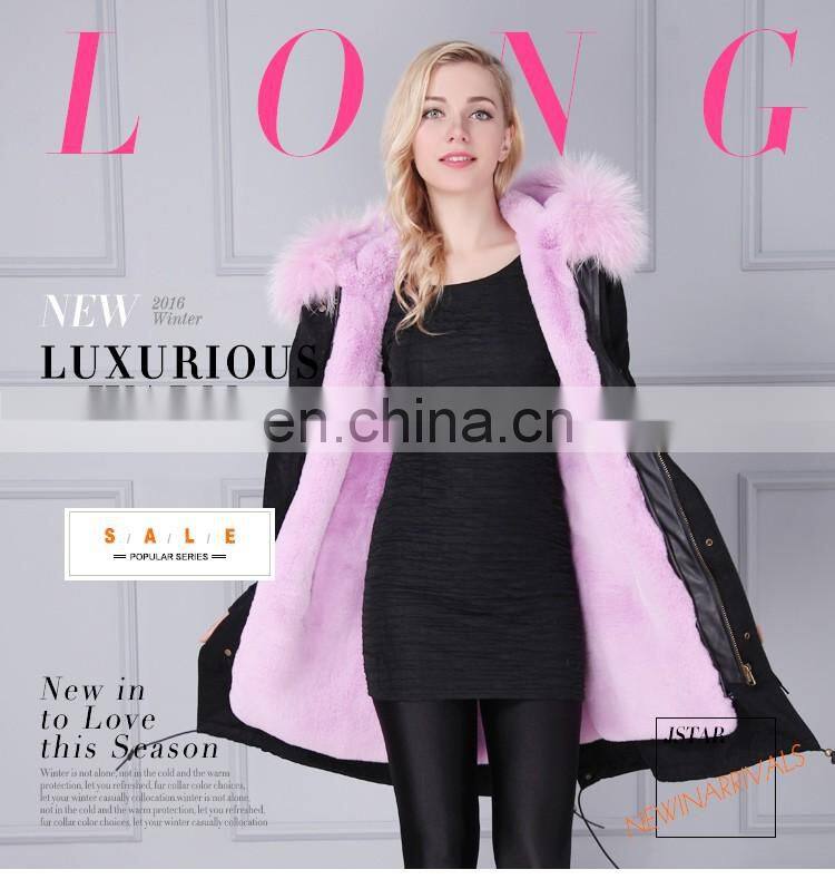 New style winter fur parka fashion elegant fox fur coat