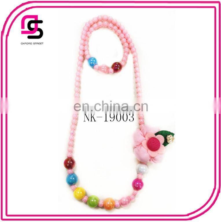 2015 Pearl Necklace And Bracelet Jewelry Set For Children