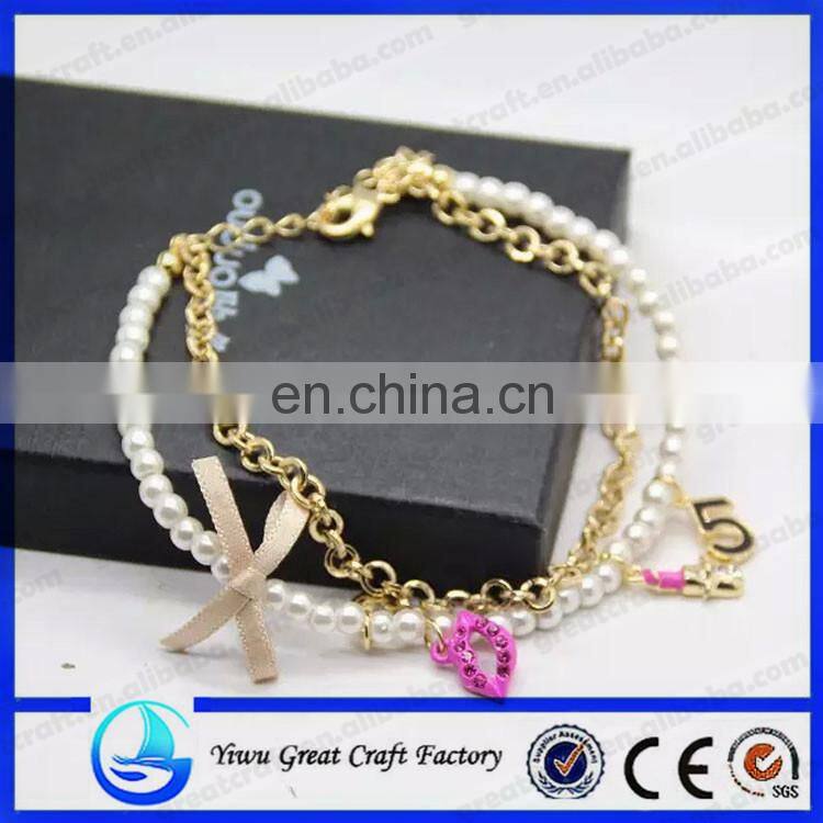 beads compound with alloy chain hand chain pendants bracelet hand made