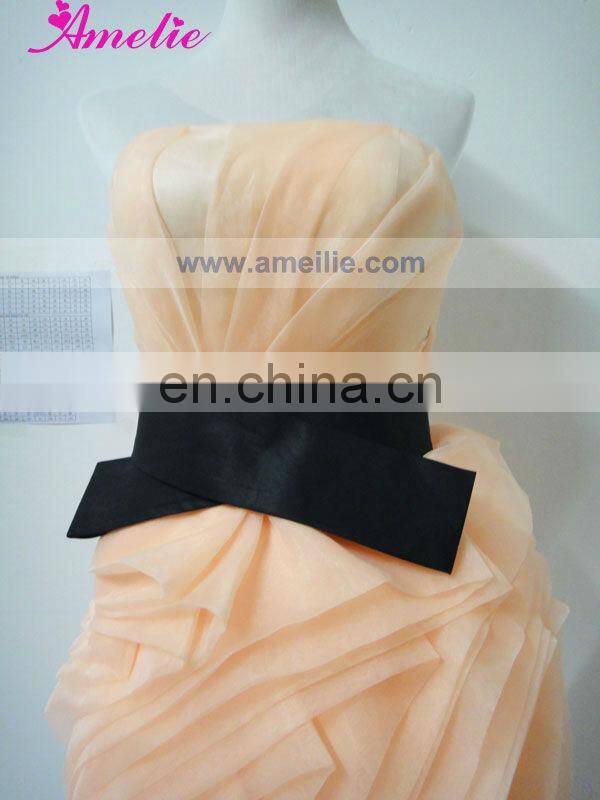 Handmade Flower Organza Real Pictures Of Cocktail Dress