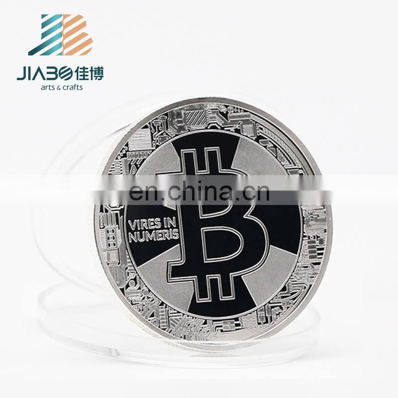 Custom design 3d logos have stock molds gold silver copper plating Bitcoin promotion coin