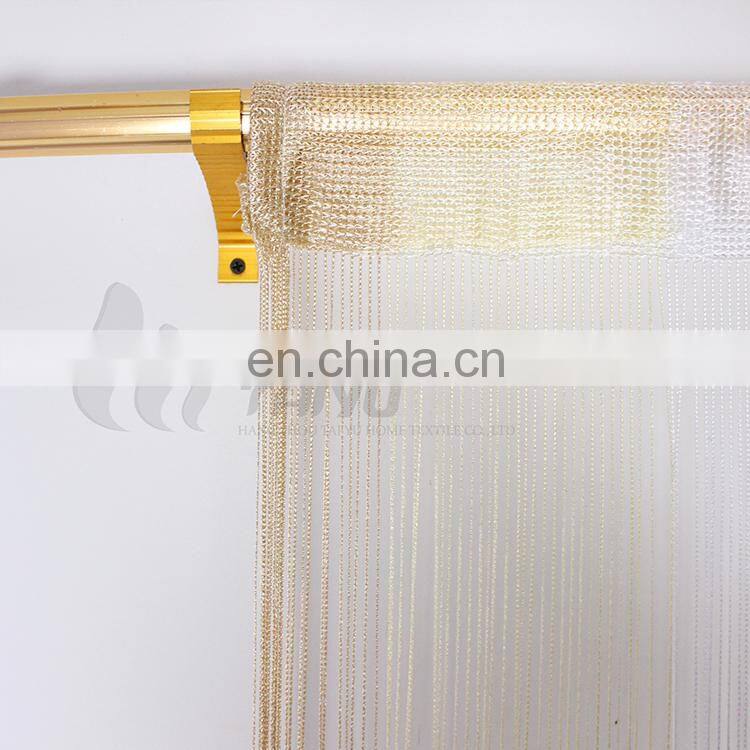 Beaded gold metal living room string curtain fabric