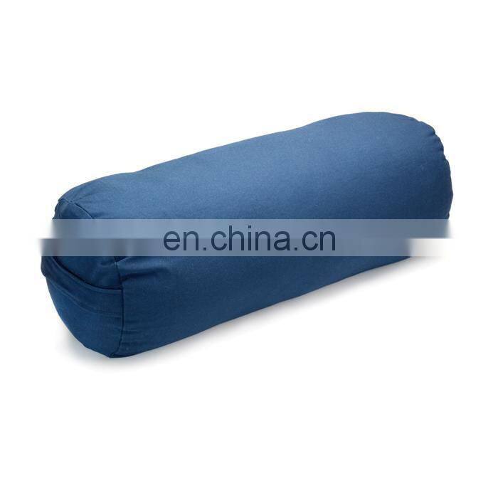 wholesale custom PU batting 65*21cylindrical yoga bolster with organic cover