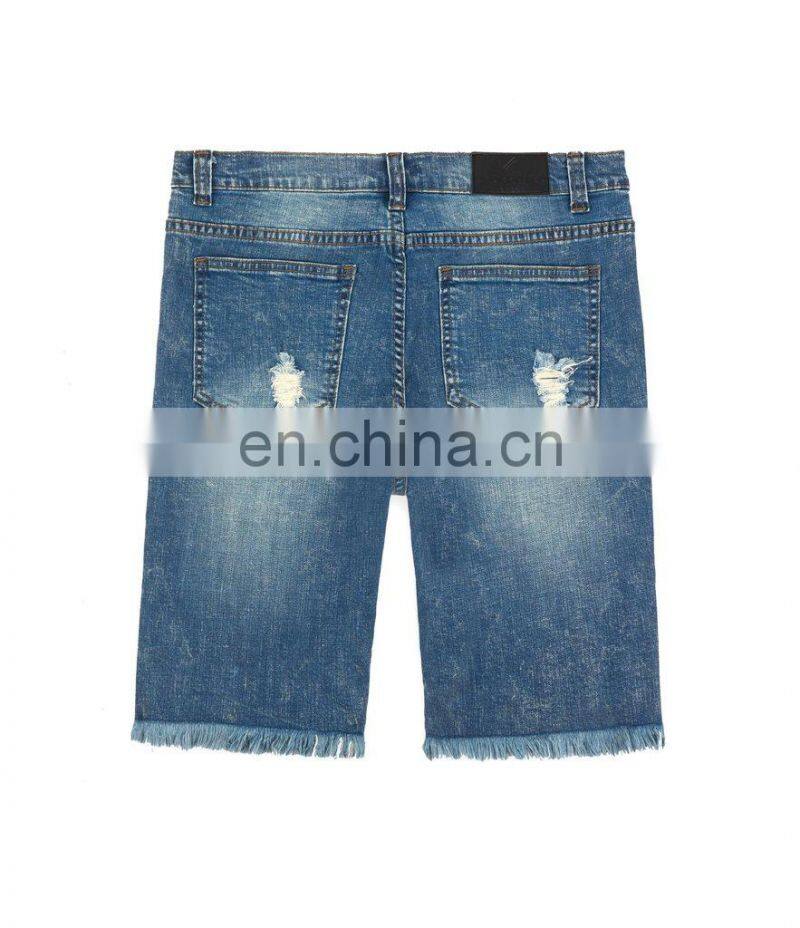 DiZNEW Manufacturers Wholesale Ripped Straight Half Pants Shorts Jeans Men