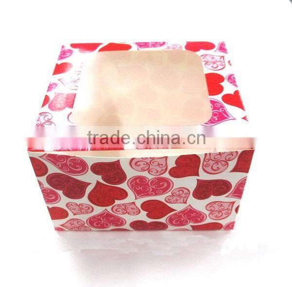 2016 hot selling custom foldable decoration cupcake box with handles