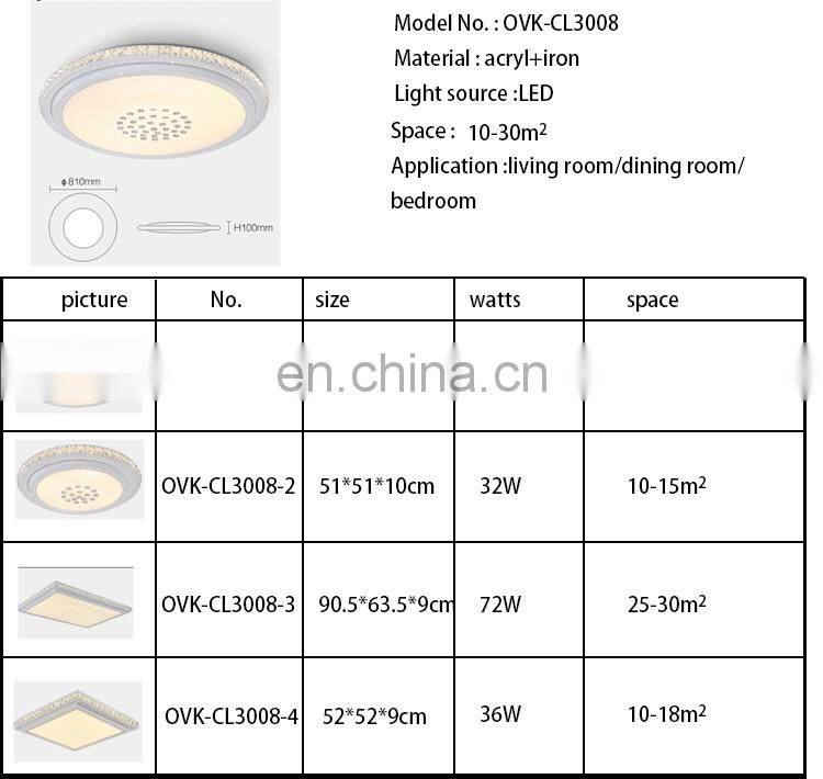 modern luxury crystal ceiling light dining room 2 colors changed LED ceiling lamp