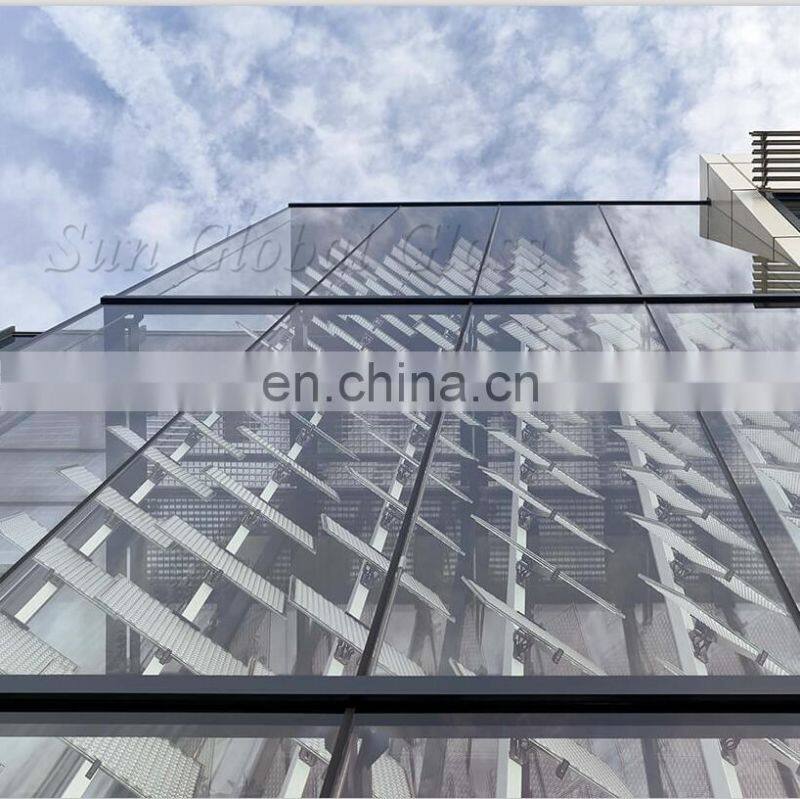 high quality energy saving 6mm 8mm 10mm double glazed glass for curtain wall price competitive glass curtain wall price