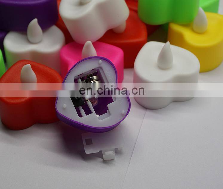 Ready to ship LED flickering colorful tea light candles wedding decoration flameless battery