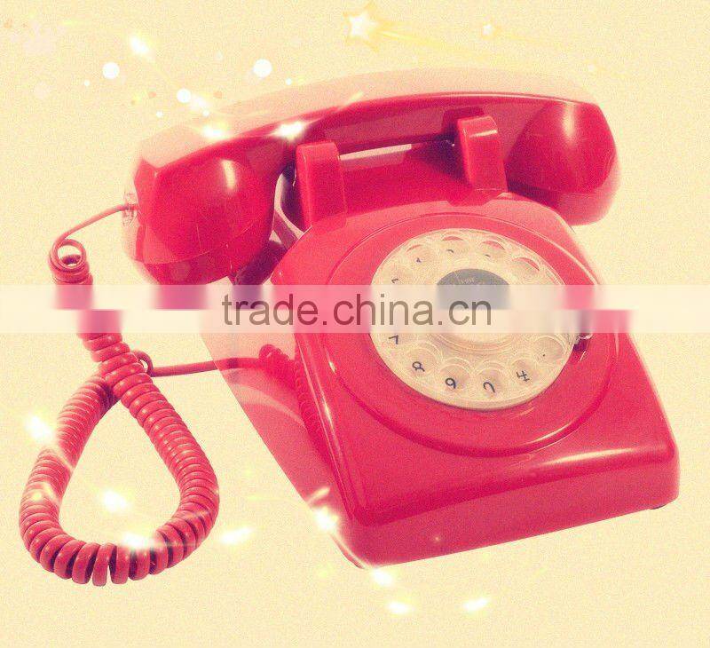 red old rotary dial telephone model