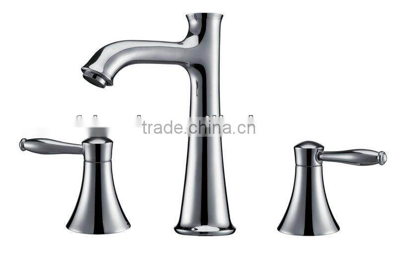 Luxury 3 Hole Double Handle Bathroom Faucet Modern Basin Sink Faucets KL-3306