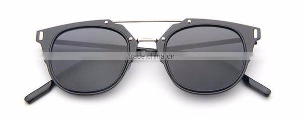 women ladies female fashionable custom black full metal frame oval sun glasses
