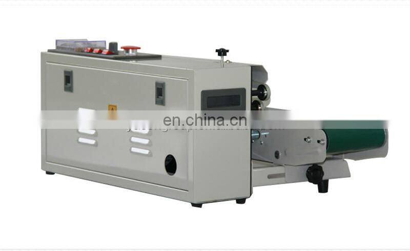 Continuous Plastic Film Bag Sealing Machine FR-770,steel wheel printing code date ,bath number printed