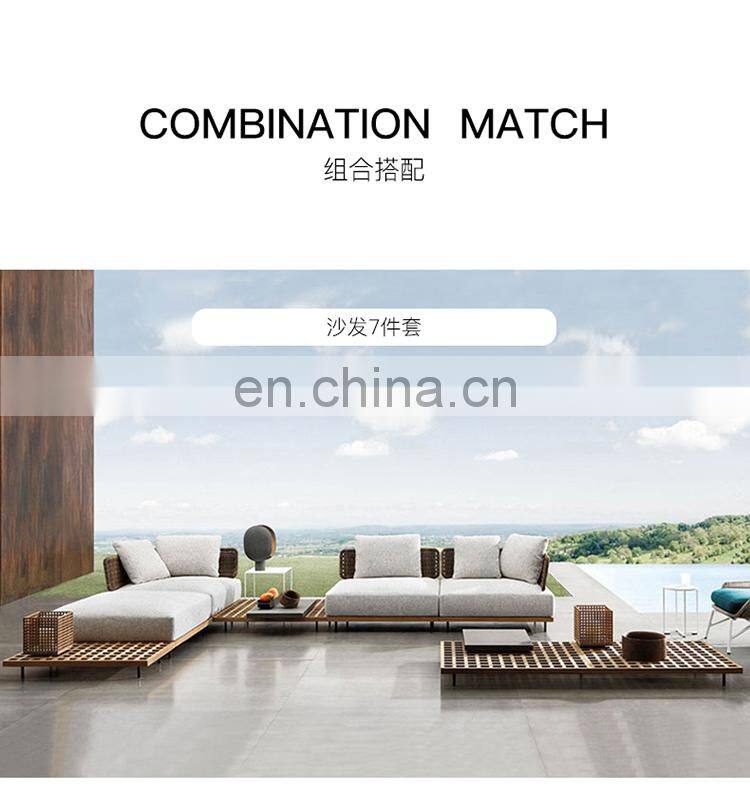 Hand-made Patio Outdoor Rattan Furniture Rope Weaving Sofa Set for Garden Furniture Outdoor