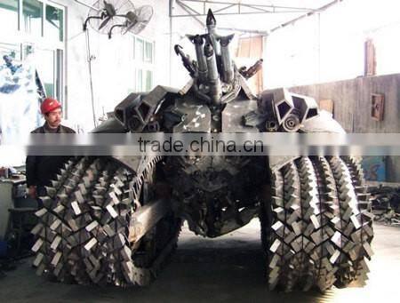 Garden art polished stainless steel iron car