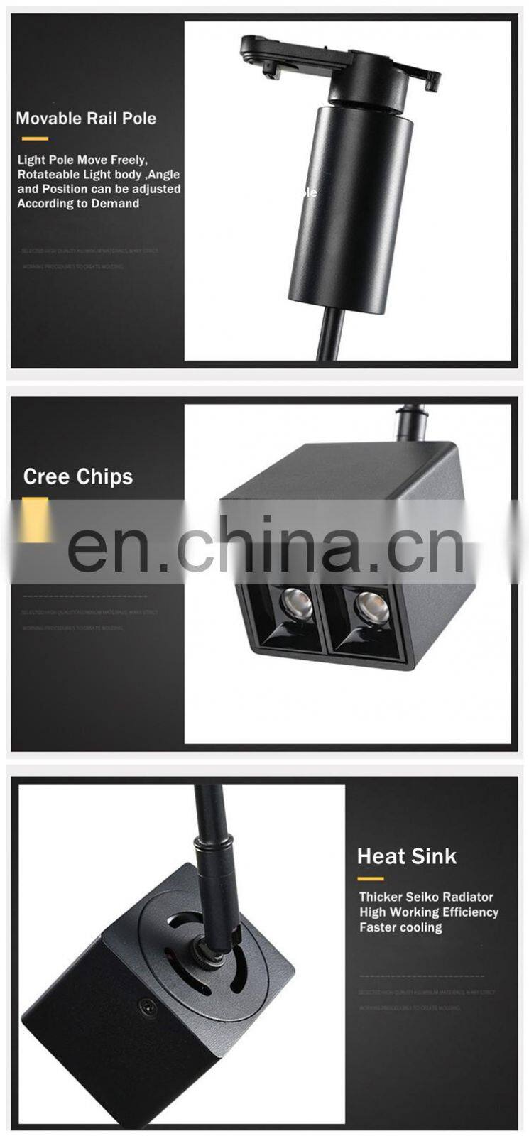 Nordic Modern Track Light 8W Long Pole Rail Spotlight LED Track Light AC 110V 220V Black/White Guide Rail Track Light