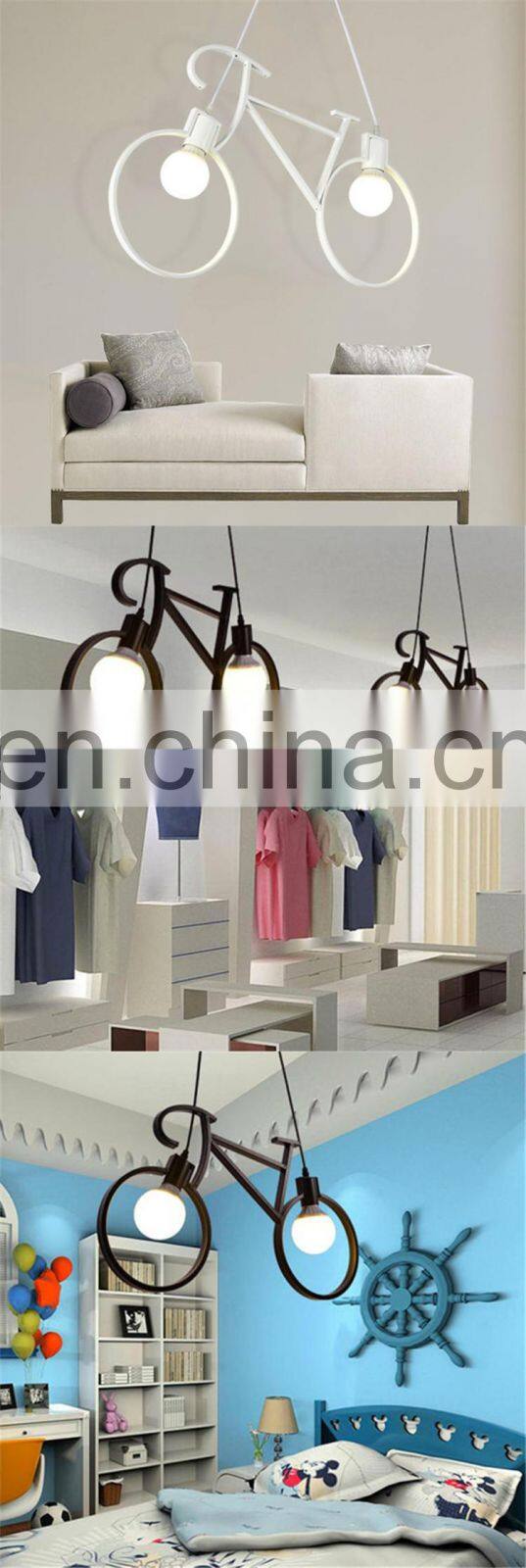 Iron Bicycle Pendant Light For Living Room Restaurant Kitchen Hanging LED Lamps Light