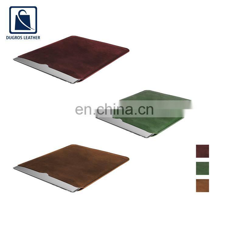 2021 New Arrival Matching Stitching Suede Lining Fashion Style Unisex Wholesale Genuine Leather Tablet Sleeve Bag