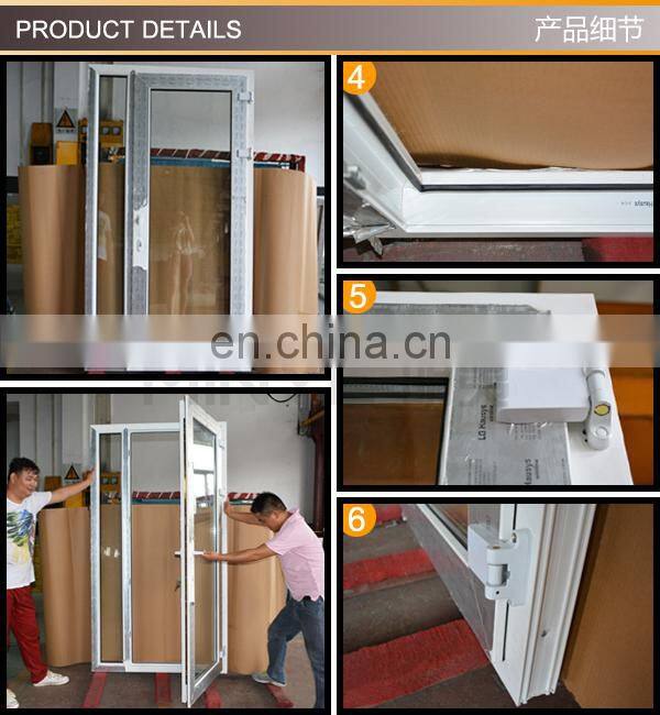 LG brand plastic steel door with sidelight/UPVC door with glass