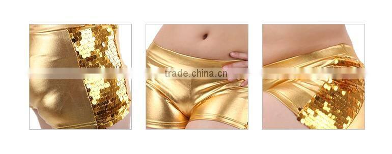 Sexy Modern Jazz Dance Costumes Metallic Sequin Stripe Shorts