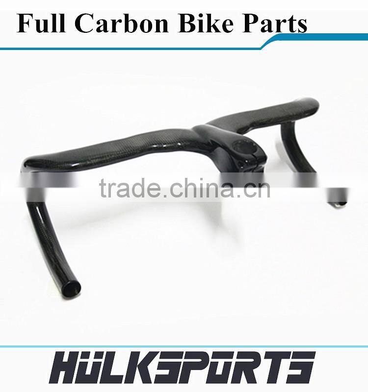 NEW design Glossy surface 3k carbon road bike handlebar 80/90/100/110mm handlebar integrated with cheap price