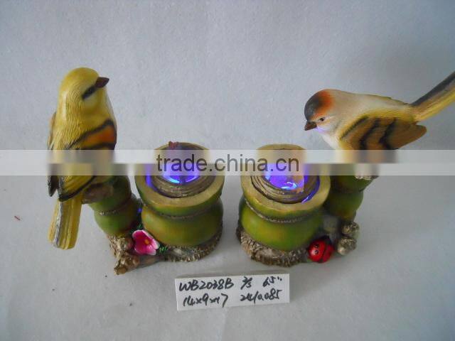 Polyresin Solar powered Bird Figurine Lawn Light & Garden Decoration