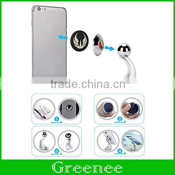 2016 Newest Black Universal 360 Degrees Car Dashboard Kit Mount Sticky Magnetic Stand Holder For iPhone 6 Plus