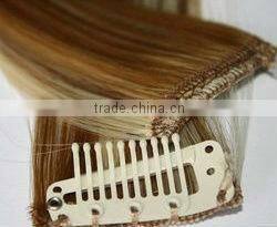 Popular single clip in hair extension 100% Brazilian human hair