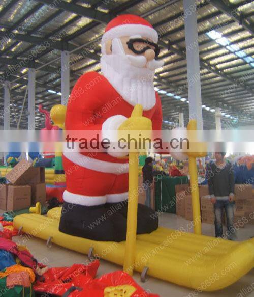 skiing santa claus decoration cartoon for christmas day inflatable advertising