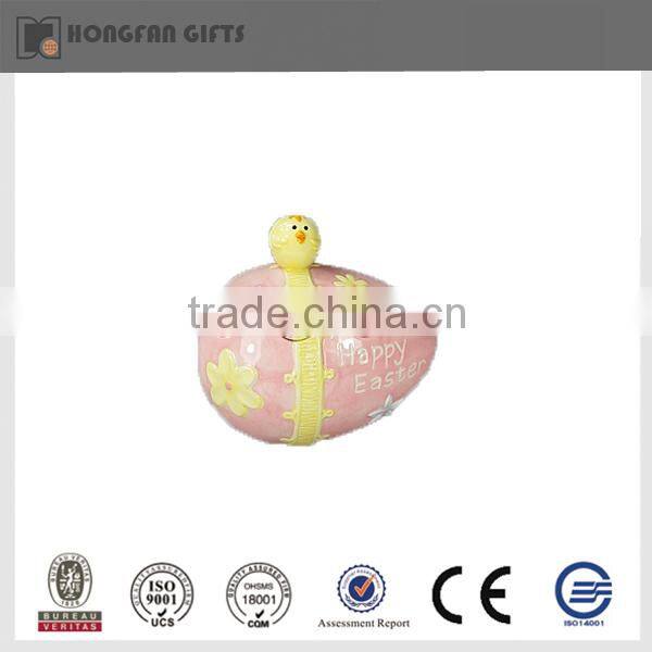 hot sell funny bunny stand ceramic easter egg holder