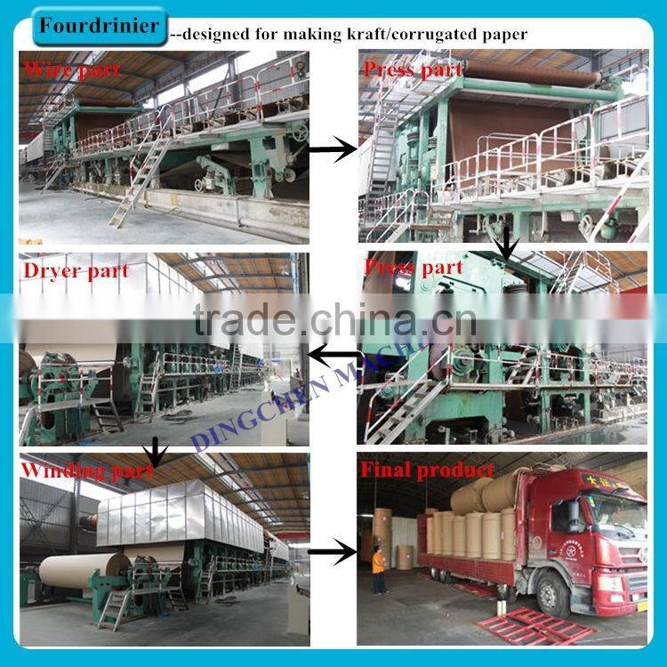 2016 new double cylinder double wire high quality 1092mm kraft & corrugating & liner paper machine for recycle carton paper