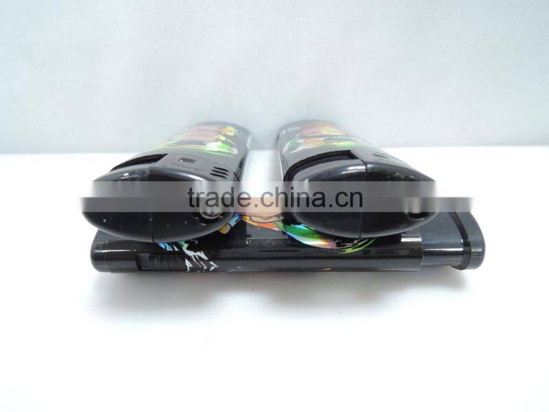 big electronic windproof cigarette lighter wrap custom picture led projection lighter