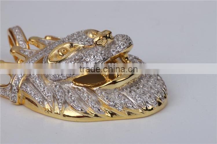 China jewelry manufacturer suply lion heand pendant animal jewelry