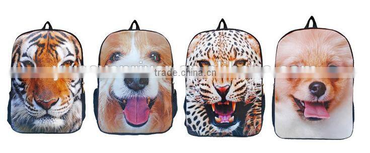 Newest Design Cheaper Cute 3D Animal Printing Backpack