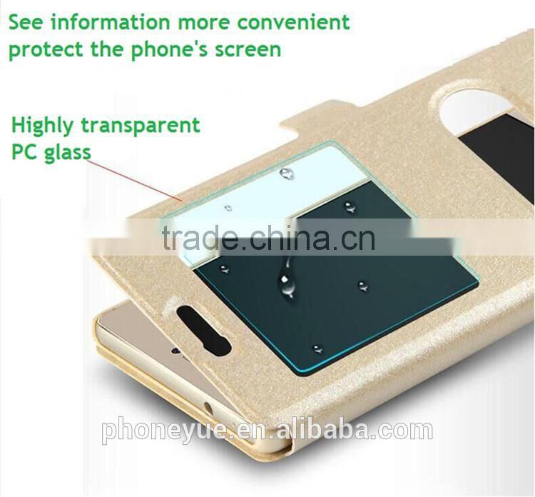 double window screen protective pu leather flip cover case for lg k10 for vivo v1