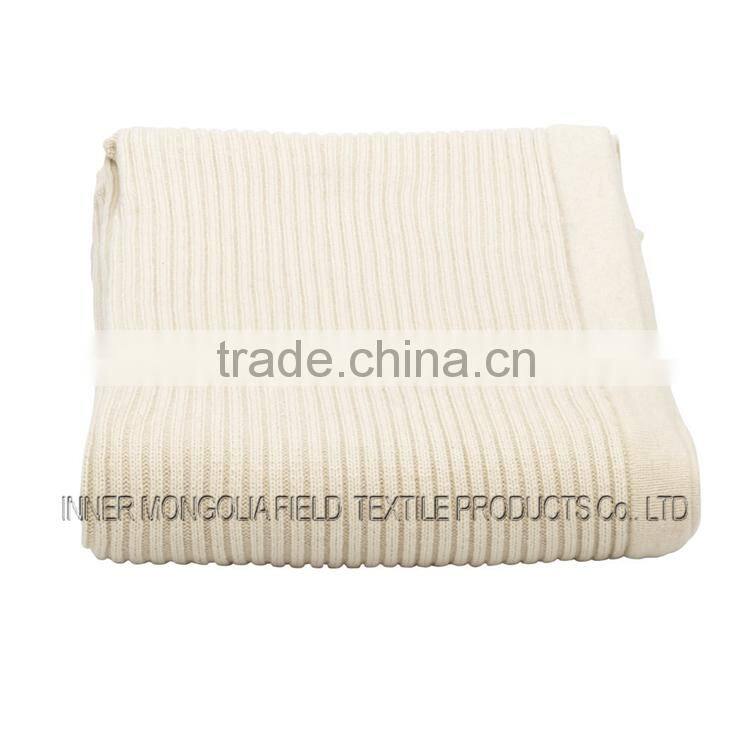 Luxurious Fine Cashmere Rib Knit China Blanket