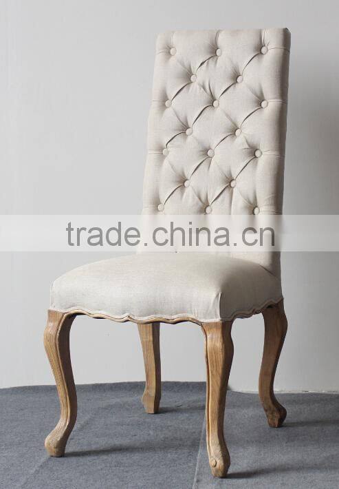Neoclassical fabric upholstery high back banquet designer chair