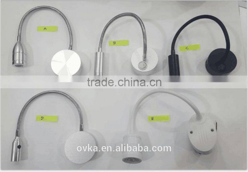 Bedside Reading Light LED Hotel Reading Lamp with Flexible Gooseneck