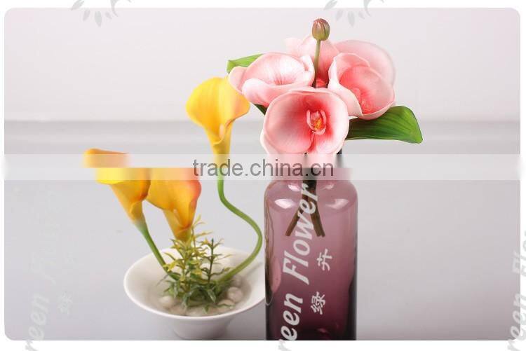 2016 Wholesale PU Latex Artificial Flowers Moth orchid four pieces two leafs Real Touch Babys breath fake flower