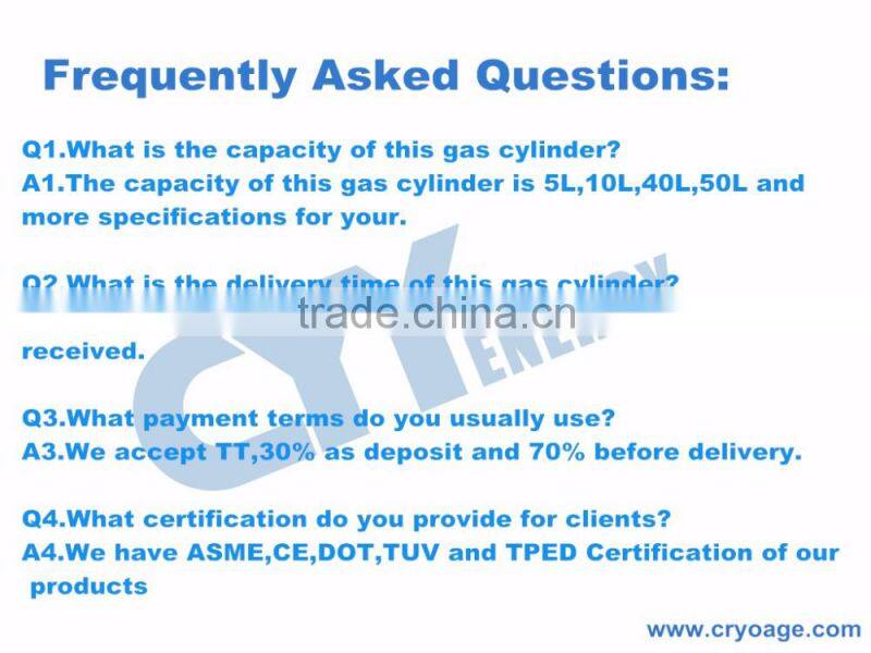 ISO Approved High Quality steel seamless gas cylinder for O2,CO2,H2,N2 etc