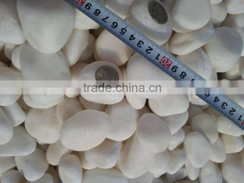 tumbled pure white pebble stone