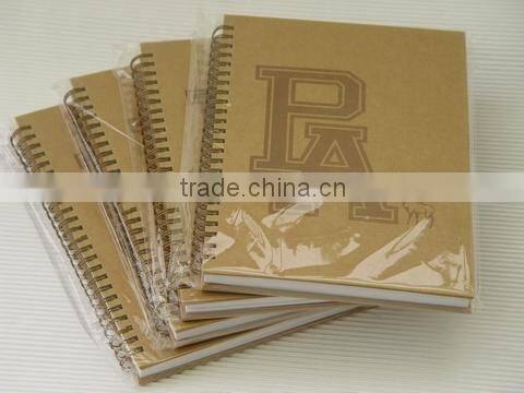 Hard cover kraft eco recycled spiral notebook