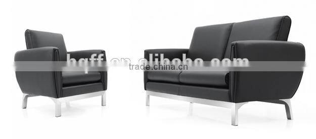 2 seat leather sofa steel fram sofa