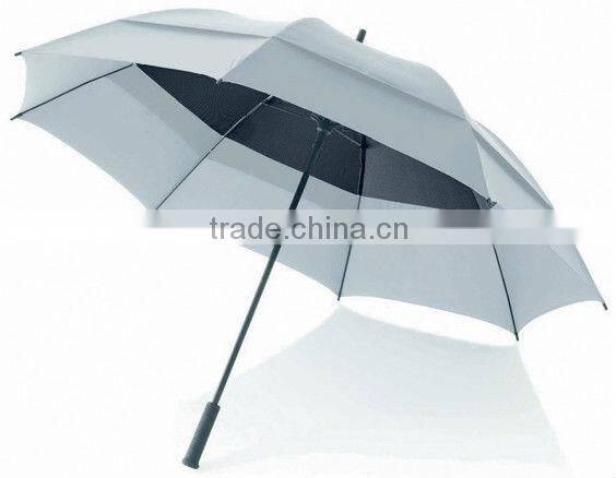 Double pongee layer fabric golf umbrella with colorfull printing