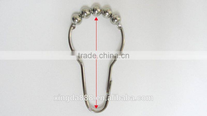 Shower curtain hooks with 5 roller balls/ high quality metal curtain hooks, shower curtain hooks