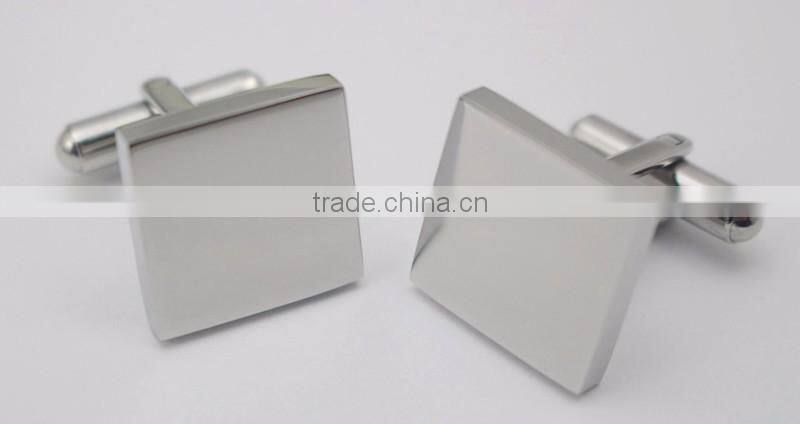Personalized Logo Blank Stainless Steel Square Cuff Links