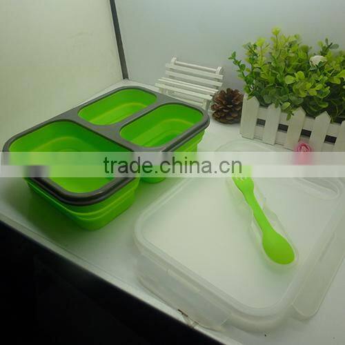Hot selling collapsible lunch box/collapsible food container/foodgrade silicone lunch box