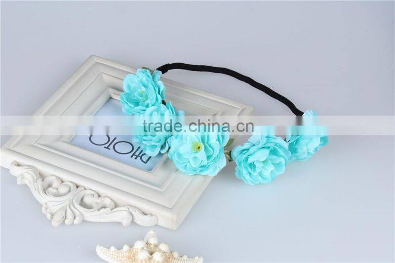 Summer Artificial Flower Headband For Girls,Boho Beach Flower Head Garland