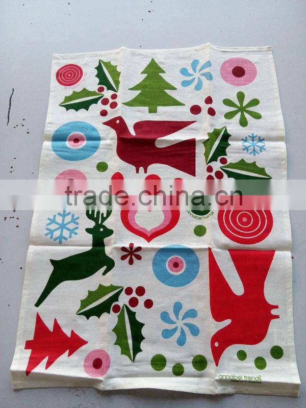 kitchen linen tea towel for promotion and giftkitchen printed tea towel for home decoration cat design