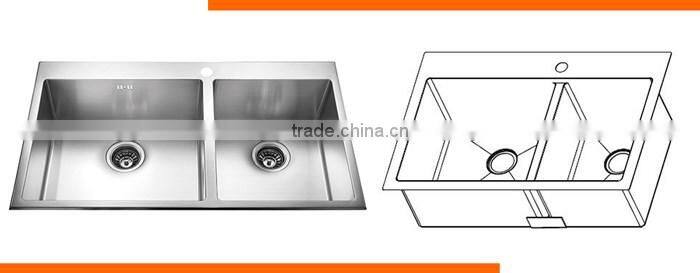 Multiple Thickness Double Bowl R10/R0 Kitchen Overmount Sink