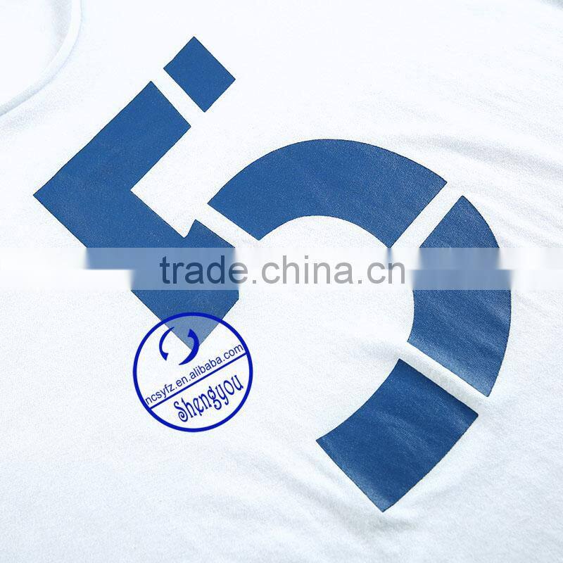 Custom wholesale polyester cotton mens printed stringer tank top